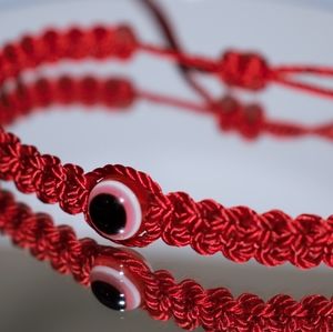 Red string evil eye bracelet, adjustable, new